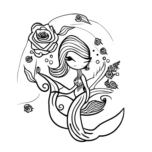 Mermaid With Roses