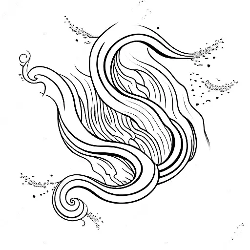 Ocean Wave With Lightning Bult