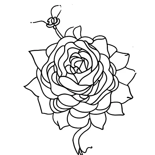 A Fashion-inspired Minimalist Tattoo Of A Delicate Flower Wrapped Around A Courageous Word