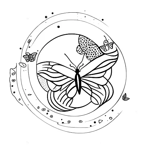 Moon And Earth And Butterfly