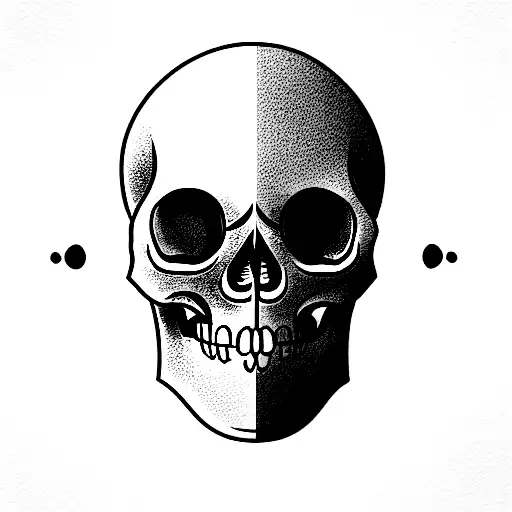 Skull With Sol Key And Arhitecture Conceptual