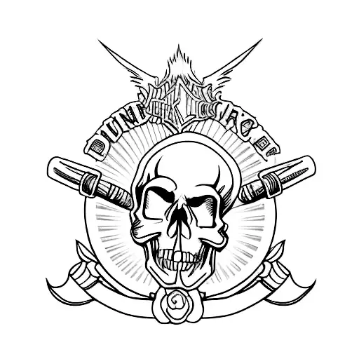 Punk Rock-inspired Harley Davidson Motorcycle With Flames And A Skull