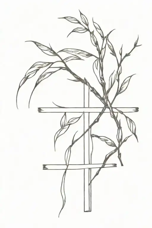 Willow Branch With Date Making A Cross