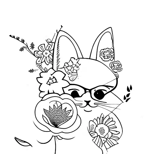 Cat With Flower