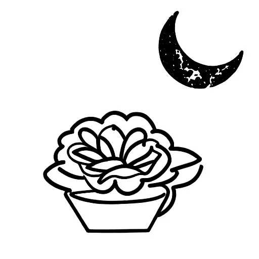 Flower Pot And Moon