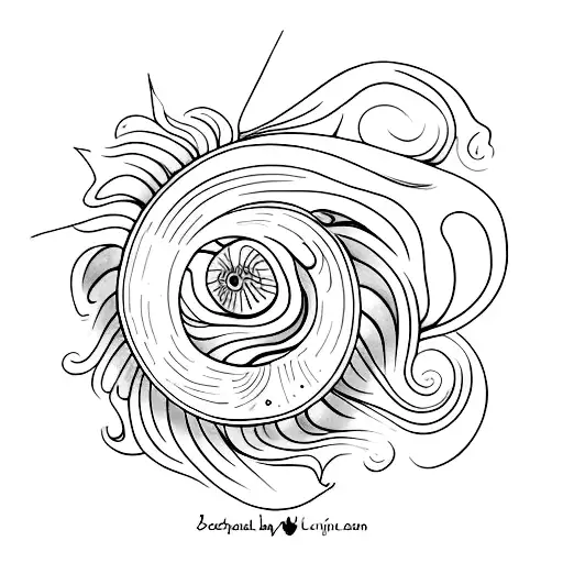 A Minimalist Tattoo Of A Beautiful Seashell