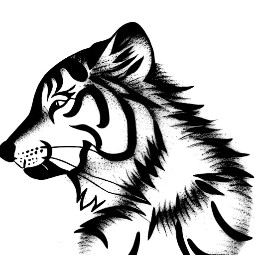 Half Wolf Half Tiger