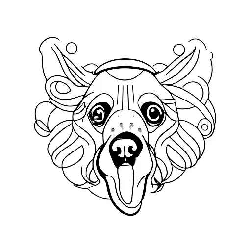 A Minimalist Tattoo Of A Dog Sitting On Top Of A Car