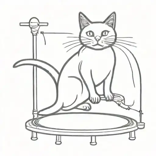 Tuxedo Cat On A Trampoline Stamp