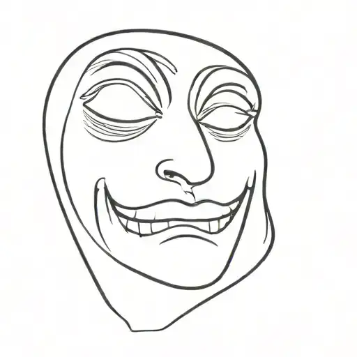 Ghost Face From Scary Movies Tattoo With A Crescent Moon