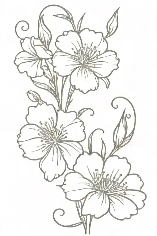 Fine Line Vine With Carnation Flowers