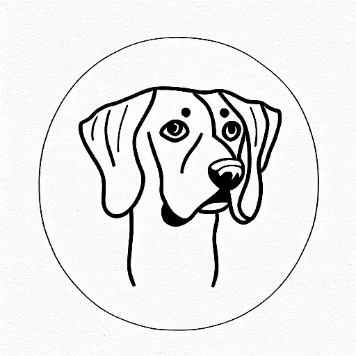 Single Line Drawing Of A Beagle