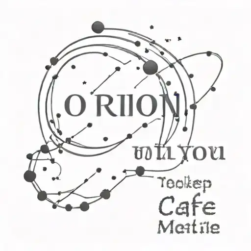 Orion Constellation With You Keep Me Safe Written In Typewriter Style Lettering Black And White