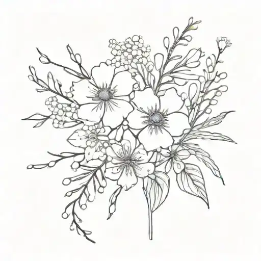 Australian Native Birth Flower September December October And February Bouquet Black And White