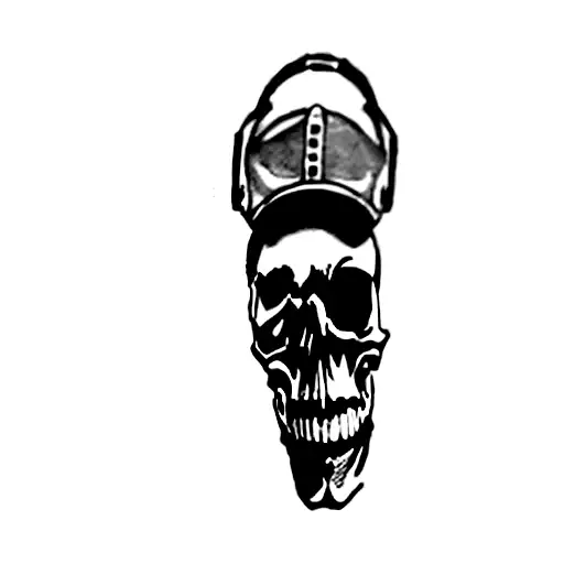 A Skull With A Helmet