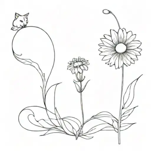 Daisy With Cats Tail Stem Wrapped