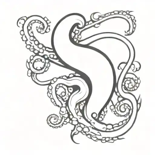 Octopus Tentacles Emerging Grabbing A Crown Made