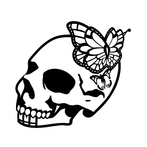Skull With Butterflies