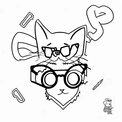 A Nerdy Cat Wearing Glasses And A Lab Coat