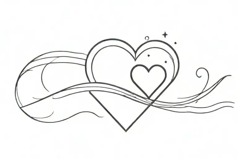 Heart And Sunset Reflecting