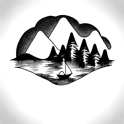 Boat On Top Of A Mountain With A Forest Below Symbolizing My Own Path