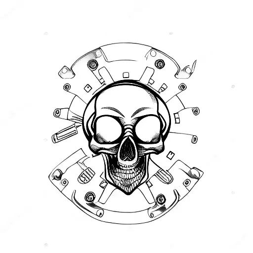 Mechanic Skull And Gears