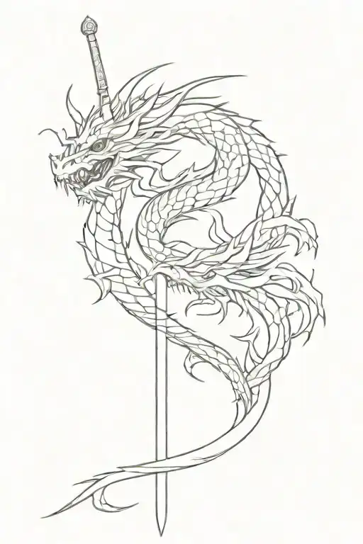 China's Dragon Wrapped Around Sword Stuck
