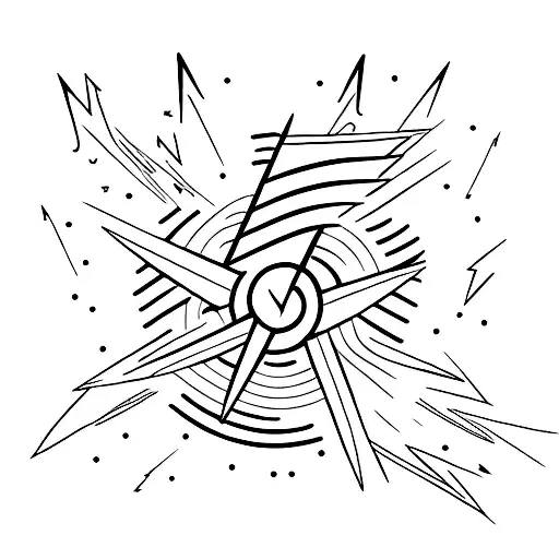 Electric Guitar With Lightning Bolts