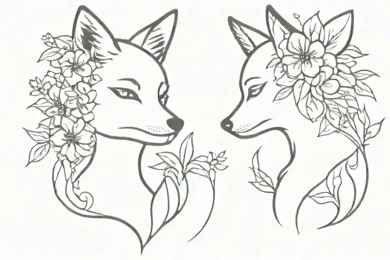 Fox Girl In Flowers