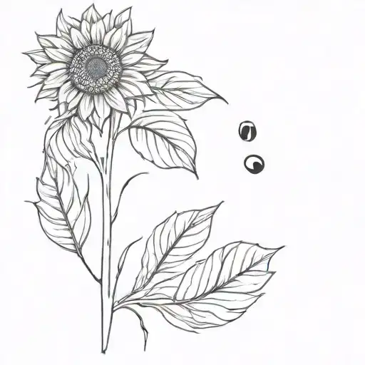 Sunflower With Dog Paw Print