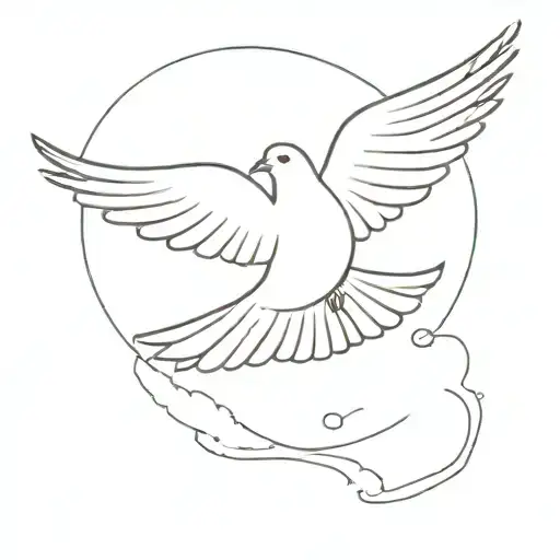 A Minimalist Tattoo Of A Dove Flying Freely In The Sky