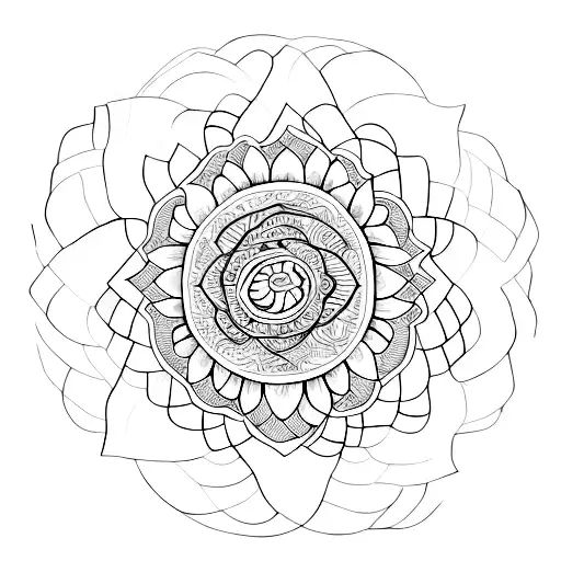 Yin And Yang Inside Lotus Flower