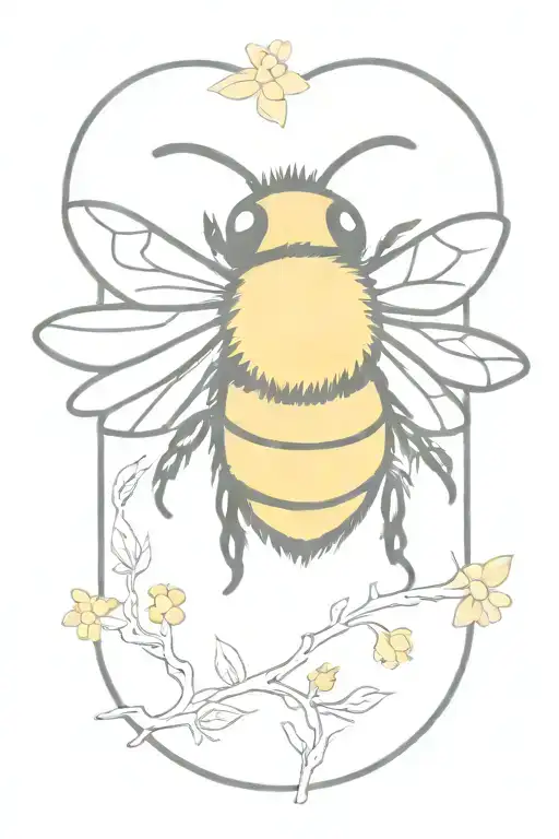 Bumblebee Fluffy Round Sweet Yellow Colorfull