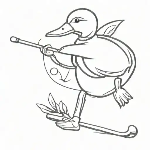 Duck Playing Golf Club