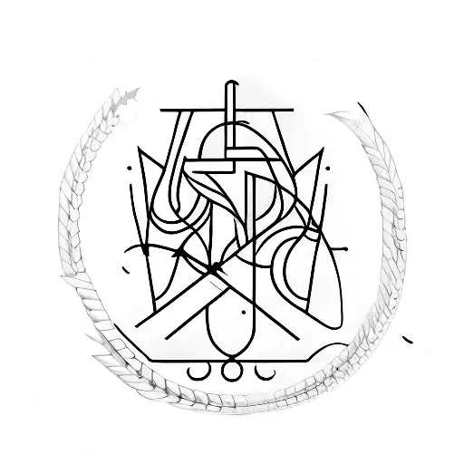 A Minimalist Tattoo Of A Psychology Symbol Formed By Paintbrushes