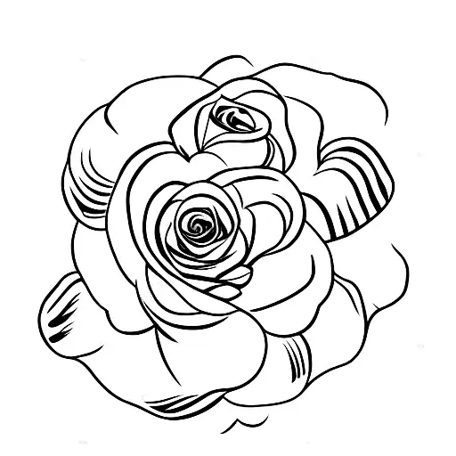 Rose And Poppy Flower With Baby's Breath