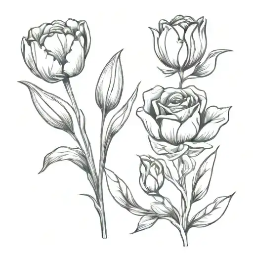 Whole Fine Tulip And Rose