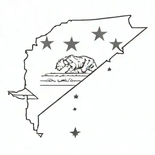 Outline Of State Of California With A Star For San Diego