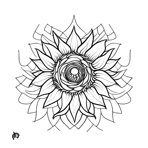 A Minimalist Tattoo Of A Sunflower With A Twist Inspired By The Strange World Of Jack