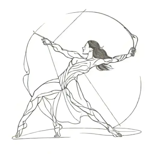 Contemporary Dancer With A Female Compound Archer Shooting