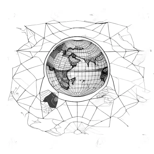 A Minimalist Tattoo Of A World Map With Running Shoes Placed Strategically On Different Countries