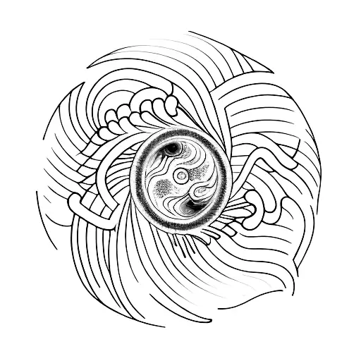 A Galaxy Swirling Within The Iris Of An Eye