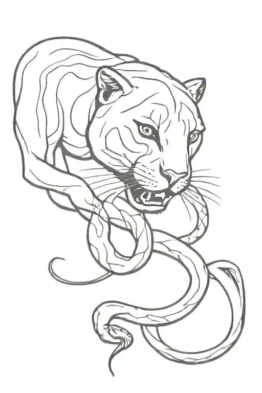 Panther Fights With Snake On Different Sides