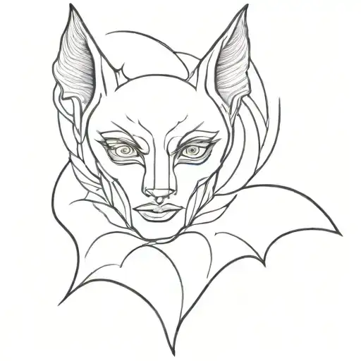 Bat With Woman's Eyes Apart