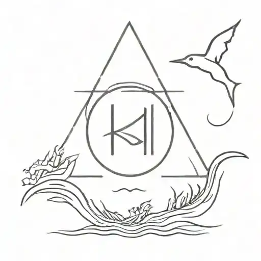 Word Kai And Symbol Of Ocean But Small