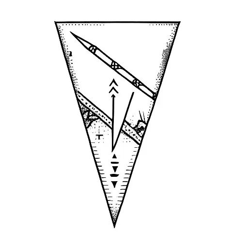 A Triangle Marker Arrow Line Cave With Turtle