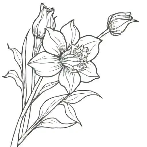 Daffodil And Yellow Rose