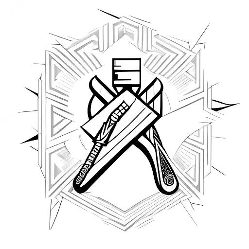 An Abstract Design Incorporating The Hammer And Sickle Symbol