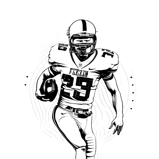 A Fierce American Football Player Wearing Jersey Number 23 In Action