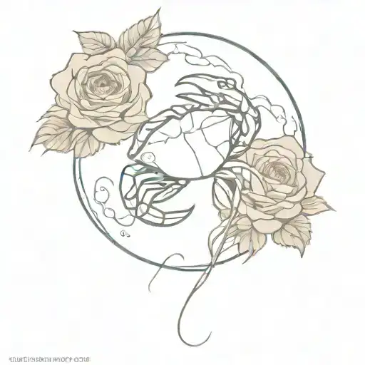 Ocean Fishing Crab Surrounded By Roses